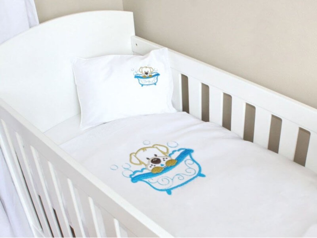 Σετ Βρεφικά Σεντόνια Κούνιας Βαμβακερά Αρκουδάκι-Μπάνιο Γαρύφαλλο | Γαρύφαλλο - Λευκά Είδη